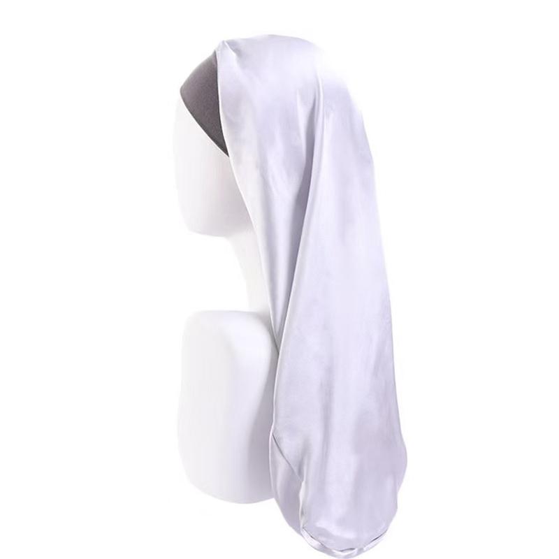 1Pc Women Solid Color Hair Hat Double Sided Silk Satin Bonnet Long Hair Polyester Night Sleep Cap Dreadlocks Braids