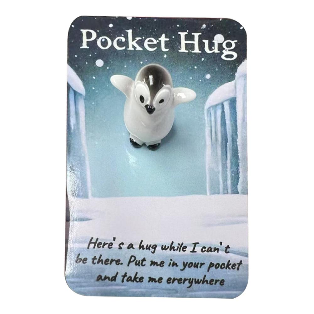 Animal Pocket Hug Gifts, Mini Resin Animal Hug Token, Cute Pocket Hug Turtle Keepsake with Positive Cards Encouragement Card