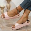 Fashion New Fish Mouth Women's Sandal Fashion Elastic Band Casual Outside Wear Beach Sandales Solid Flat Bottom Platform Roman Sandalias