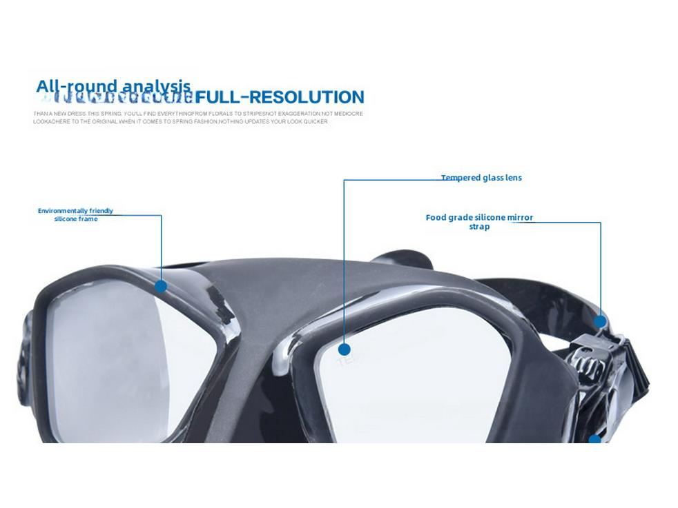 Adult Snorkeling & Diving Mask Set: HD Anti-Fog Tempered Glass Goggles