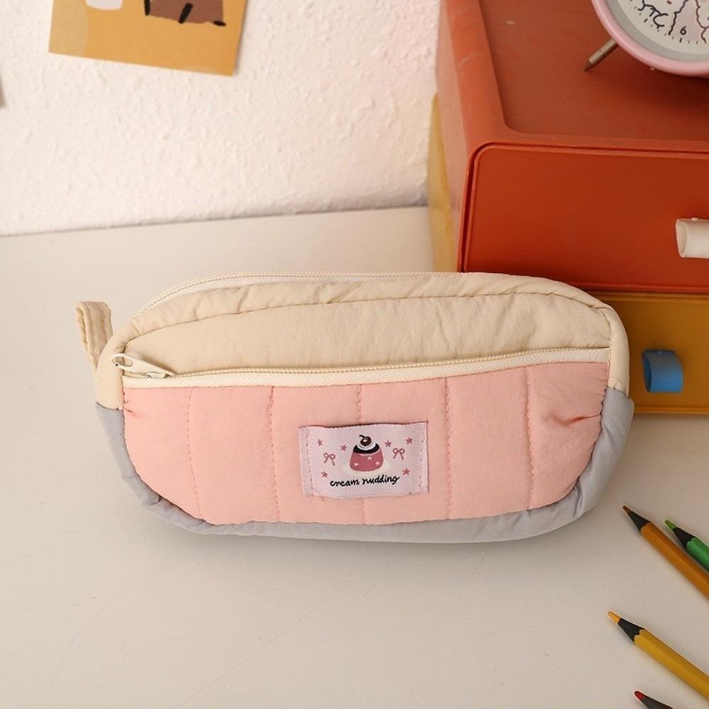 

Polyester Pencil Bags 2-Layer Pen Pouch Cute Stationery Bag School Office Supplies рожевий