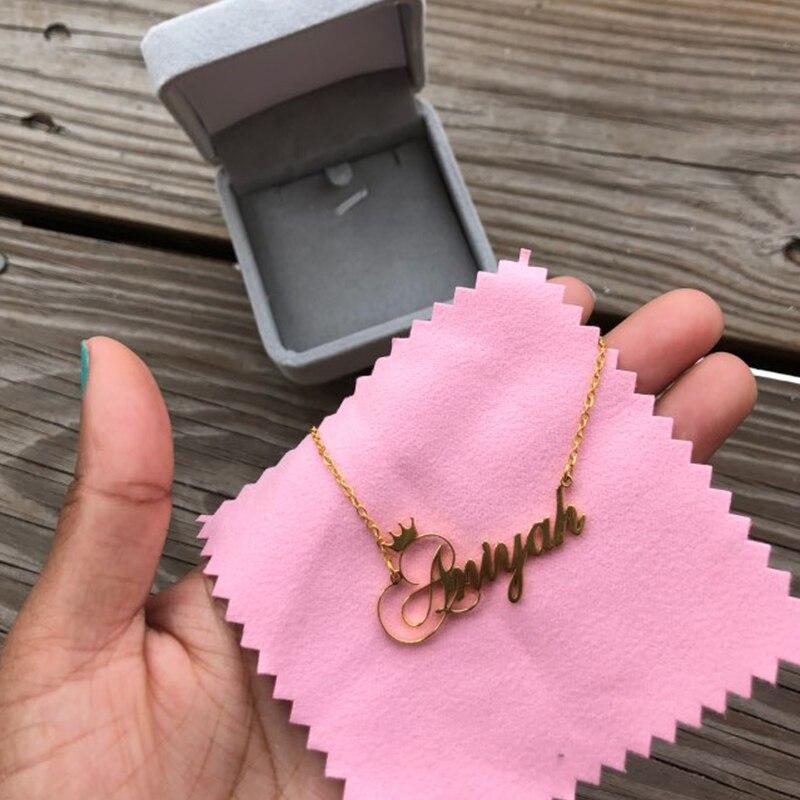 V Attract Best Friends Souvenir Gift Idea Personalized Name Pendant Necklace Women Bff Jewelry Custom Cursive Crown Choker Femme Rose Gold Color