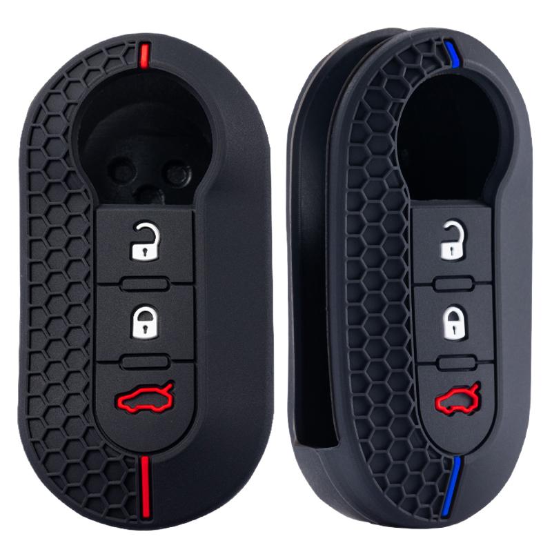 Silicone Car Key Case Cover For Fiat Punto Panda Lancia Musa 500 500L Ducato Protection Key Shell Auto Accessories