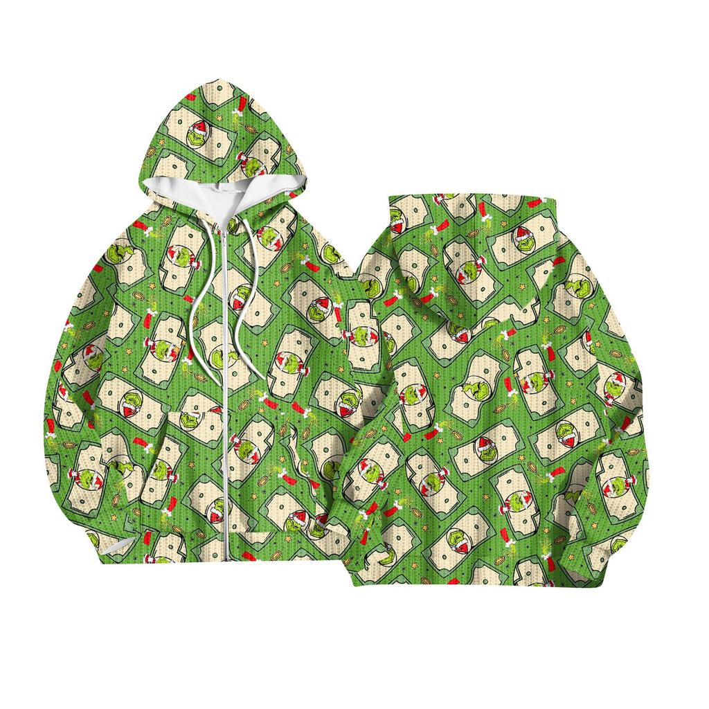 Women's Fashion Jacket Casual Printed Long-sleeved Hooded Cardigan Sweatshirts