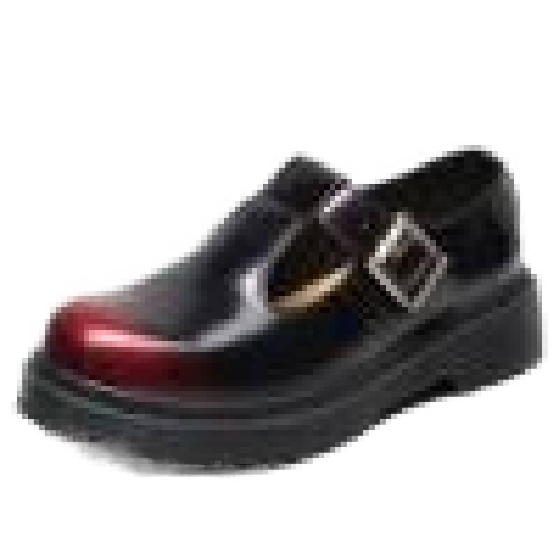 Striscia di testo scarpe Mary Jane vera pelle, scarpe basse in pelle piccole moda donna studente