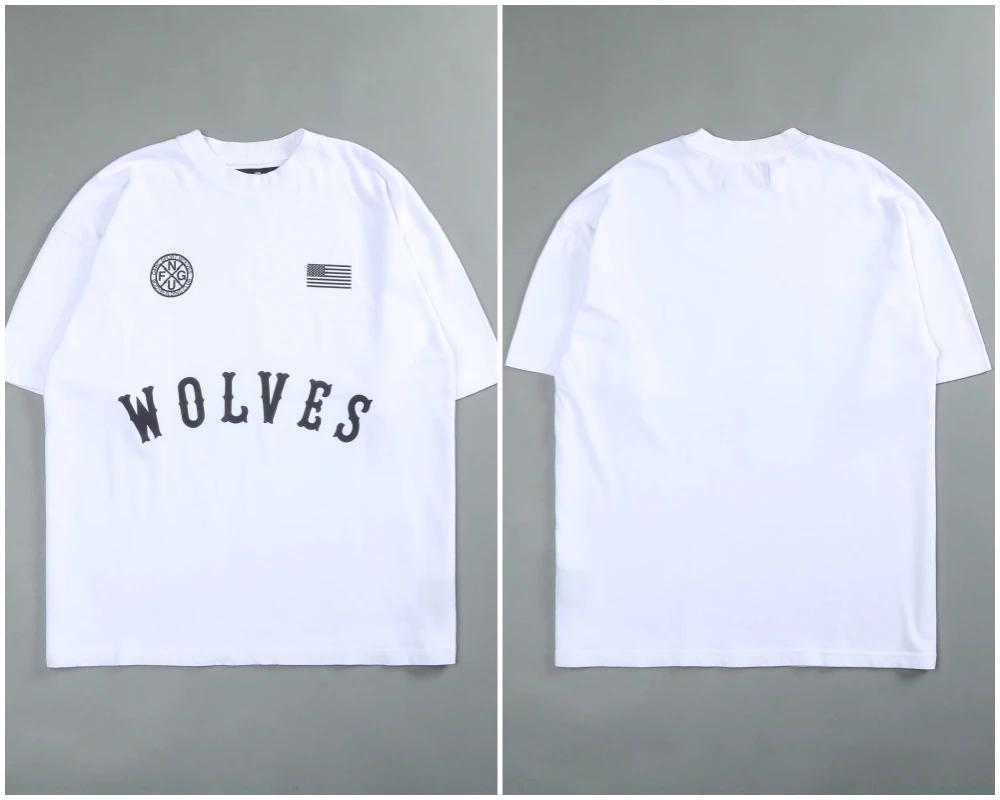 DARC SPORT WOLVES Pánská trička do posilovny s potiskem písmen, s krátkým rukávem, fitness 100% bavlna, tréninkové sportovní oblečení, tričko pro kulturistiku