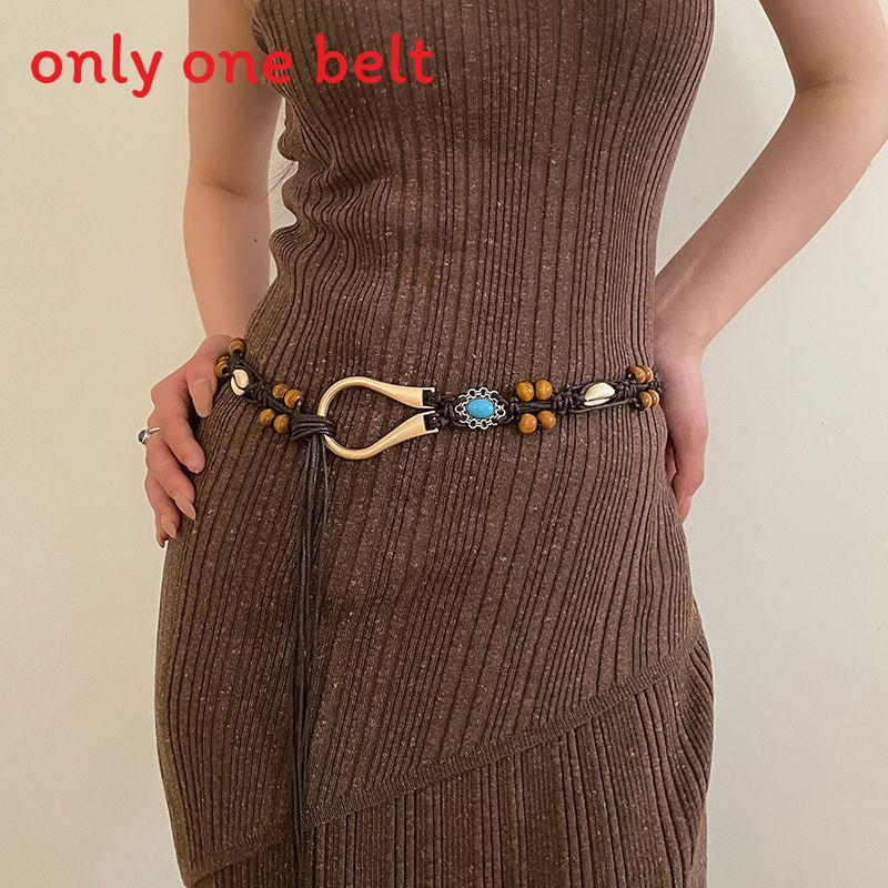 Bohemian Rose Carved Leather Belt For Women Fashion Accessory Summer 2024