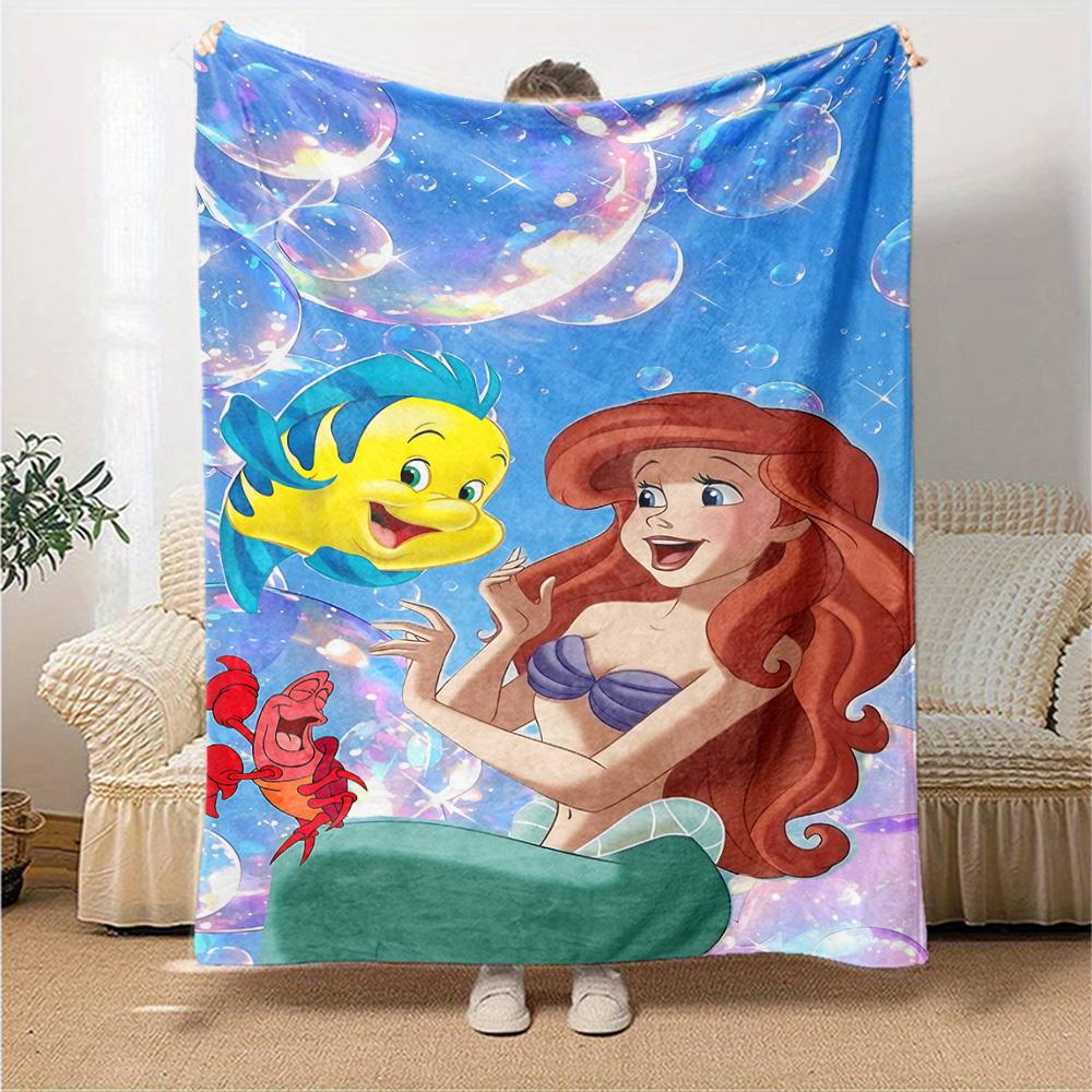 1 Stück Ariel Flunder Decke Leichte Flanell-Kuscheldecke für Sofa Bett Reise Camping Wohnzimmer Büro Couch Sessel