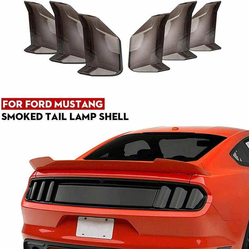 6 Pcs Car Rear Tail Light Lamp Decor Cover Smoke Black Decorative for Ford Mustang 2018-2021 Auto Exterior Accessories