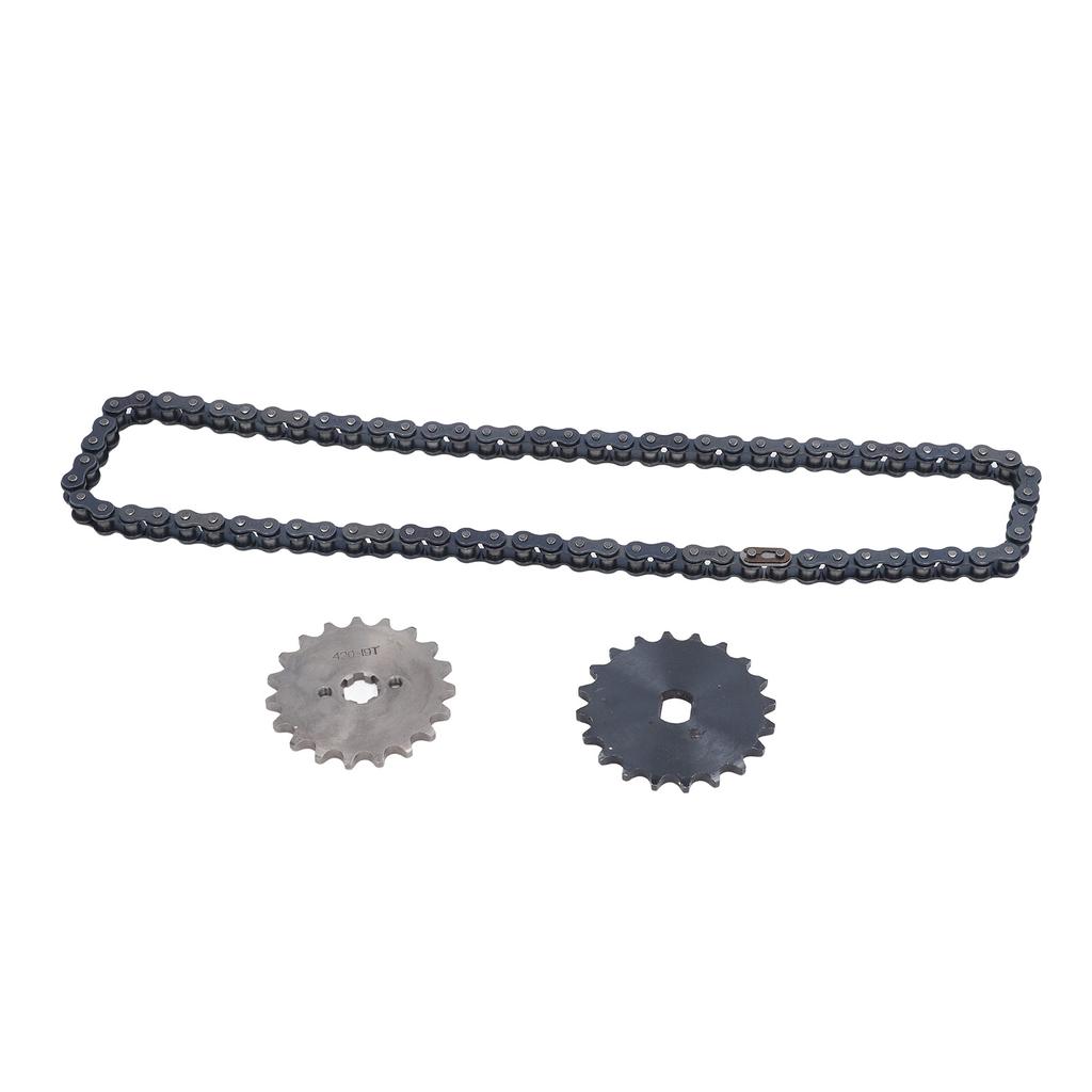 420 Chain Set 19T Front Sprocket 20T H Hole Rear Sprocket Steel Chain Accessory for Replacement
