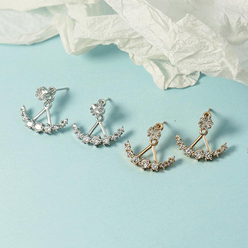 Arc Rear Hanging Earrings, High-end Niche Design, Female Versatile and Exquisite Female Stud Earrings