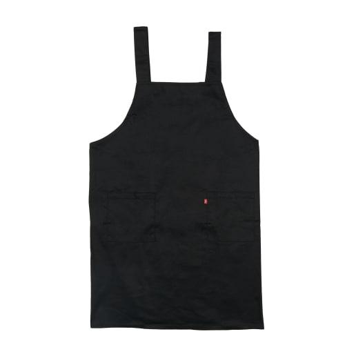 Edwin Apron, Black, Medium, with Adjustable Back Buttons, H-Shaped, and Side Pockets