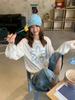 White Cotton Long-Sleeve Women's Loose-Fit Shoulder T-Shirt - New Autumn Design
