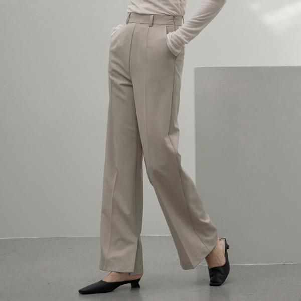 ATELIER NAIN Clear Straight Fit Slit Set-Up Pants (Pt-5117)