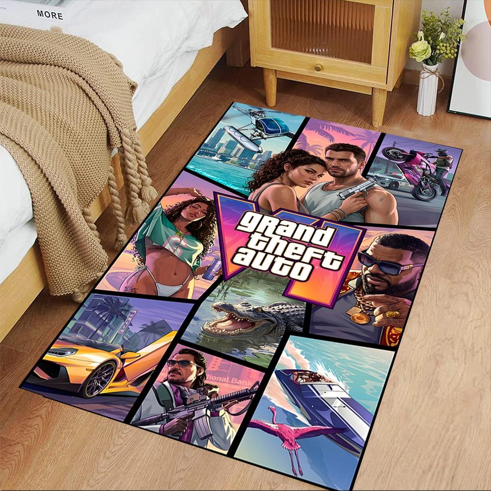 Grand Theft Auto Fußmatten Design für Flur Außenbereiche Schlafzimmer Eingangsbereich Rutschfester Teppich Büro Heimdekoration Spirituelles Geschenk