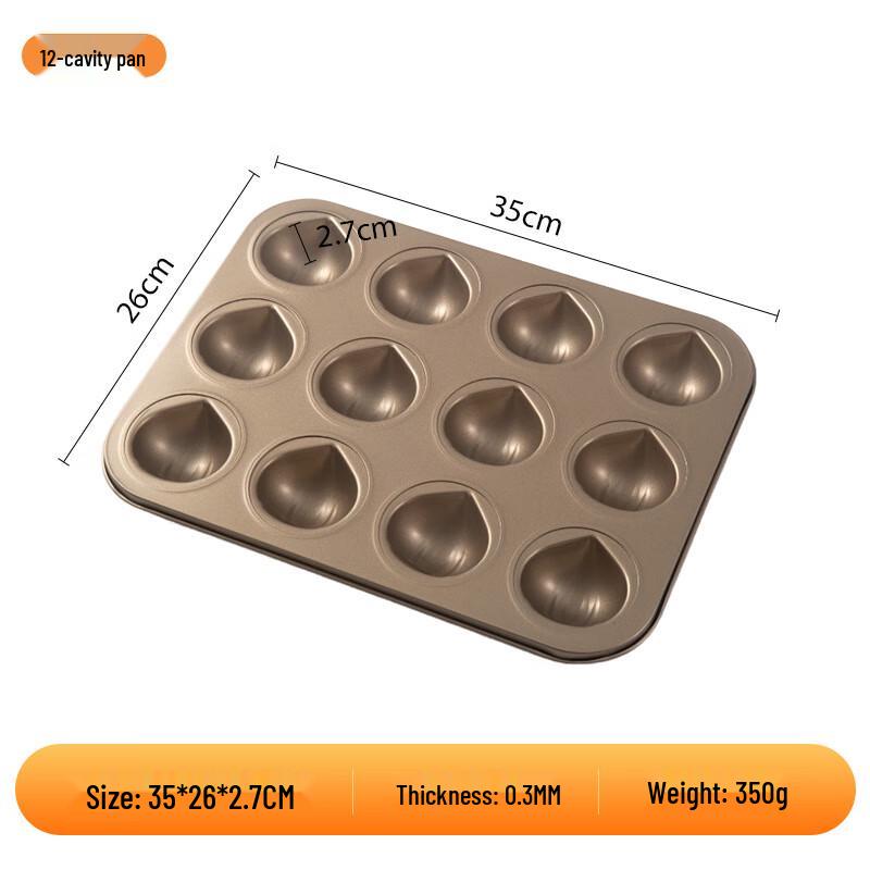 12-Cavity Non-stick Chestnut Baking Pan Set