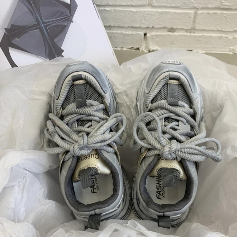 

Жареные уличные папины кроссовки женские весенне-летние новые ретро студенческие на платформе удобные спортивные кроссовки для бега 40 серый