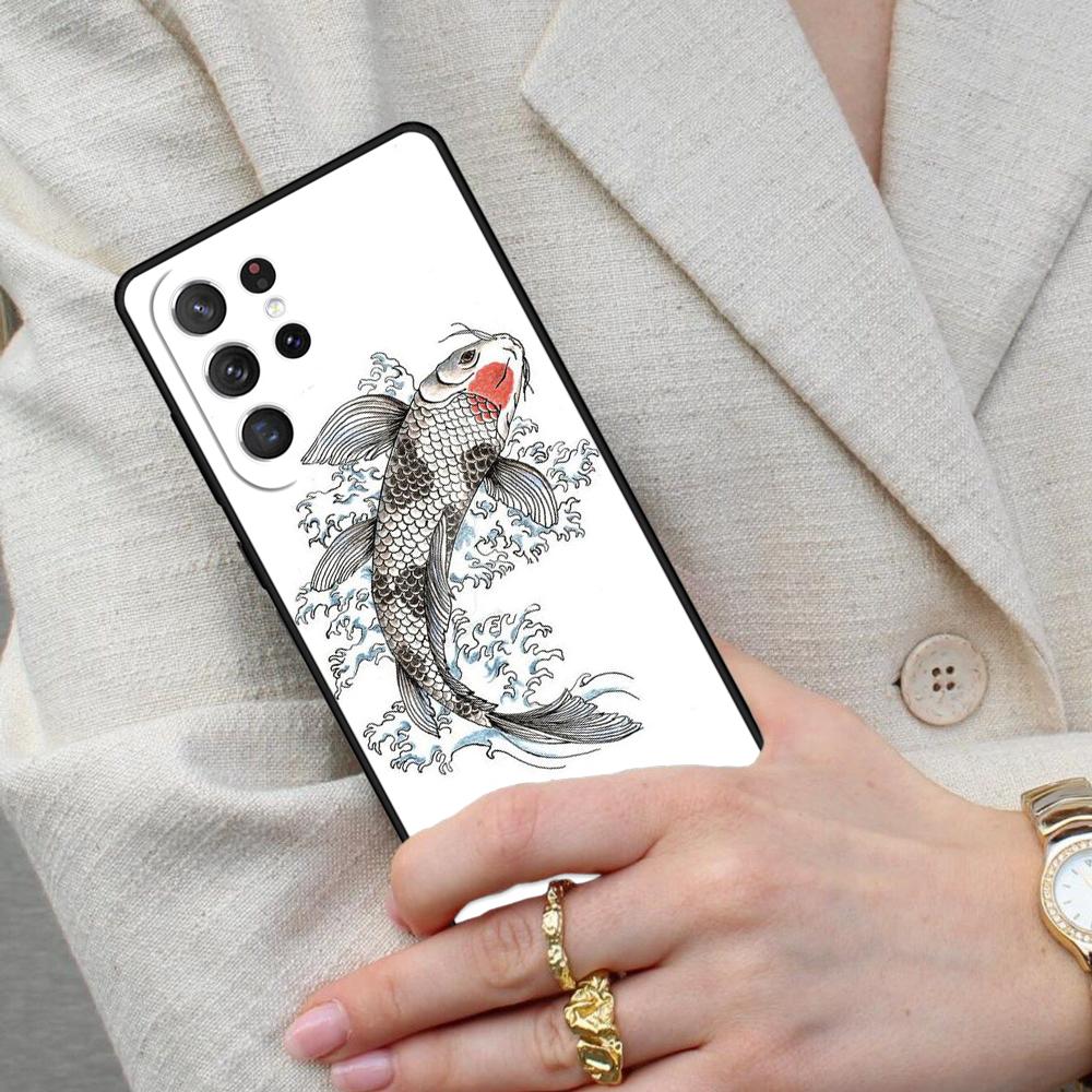 Koi Carp Fish Painting Cell Phone Case for Samsung Galaxy S26 Ultra S25 S24 S23 S22 S21 S20 Note10 Cover