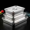 304 Stainless Steel Extra Large Deep Rectangular Self-Service Food Basin with Lid