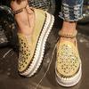 Fashion Plus Size New Single Shoes 2025 Spring and Autumn Rhinestone Trifle Platform Loafer
