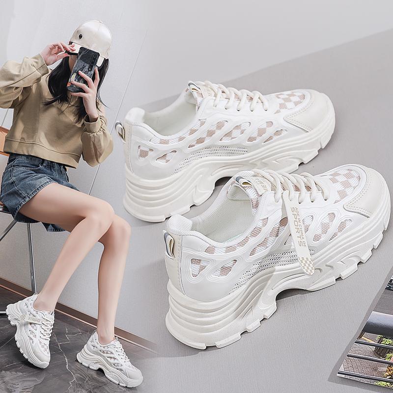 Fashion Women New Fashion Platform Sport Running Shoes Women 2025 New Vintage  Casual Chunky Sneakers Women Mesh Platform Shoes
