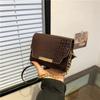 Chic Minimalist Pu Small Square Handbag With Elegant Crocodile Pattern For Women