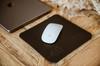 Dark Brown Hydrophobic Leather Mouse Pad