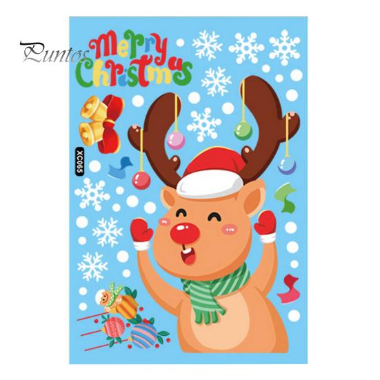 Festive Christmas Window Clings Rich Xmas Element Create Atmosphere Cute Winter Holiday Window Stickers Decals