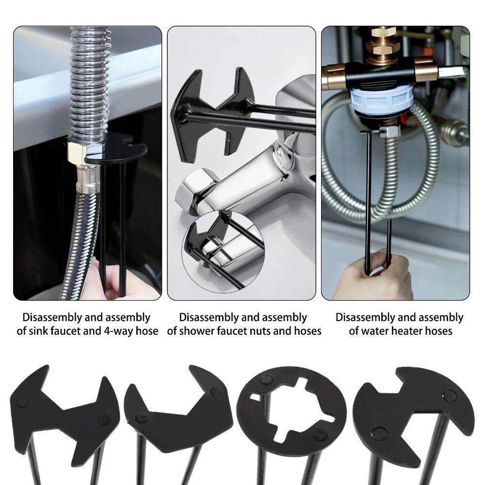 1Pcs Four-claw Hexagon Pipe Repair Disassembly Maintenance Tool Plumbing Tool Sink Wrench