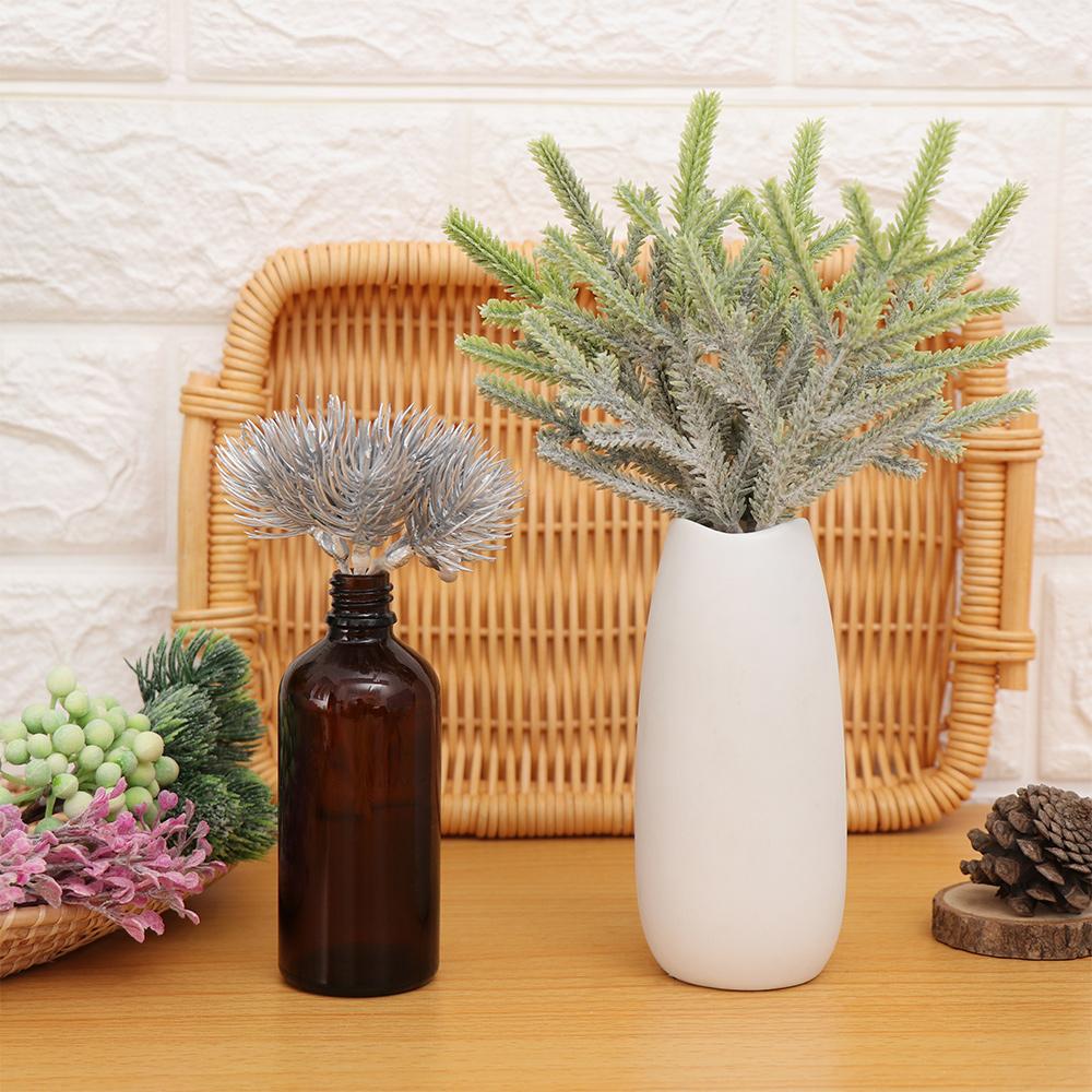6PCS/Bundle Wreath Home Decor Xmas Ornament Artificial Flowers Faux Grass Simulation Plants Pine