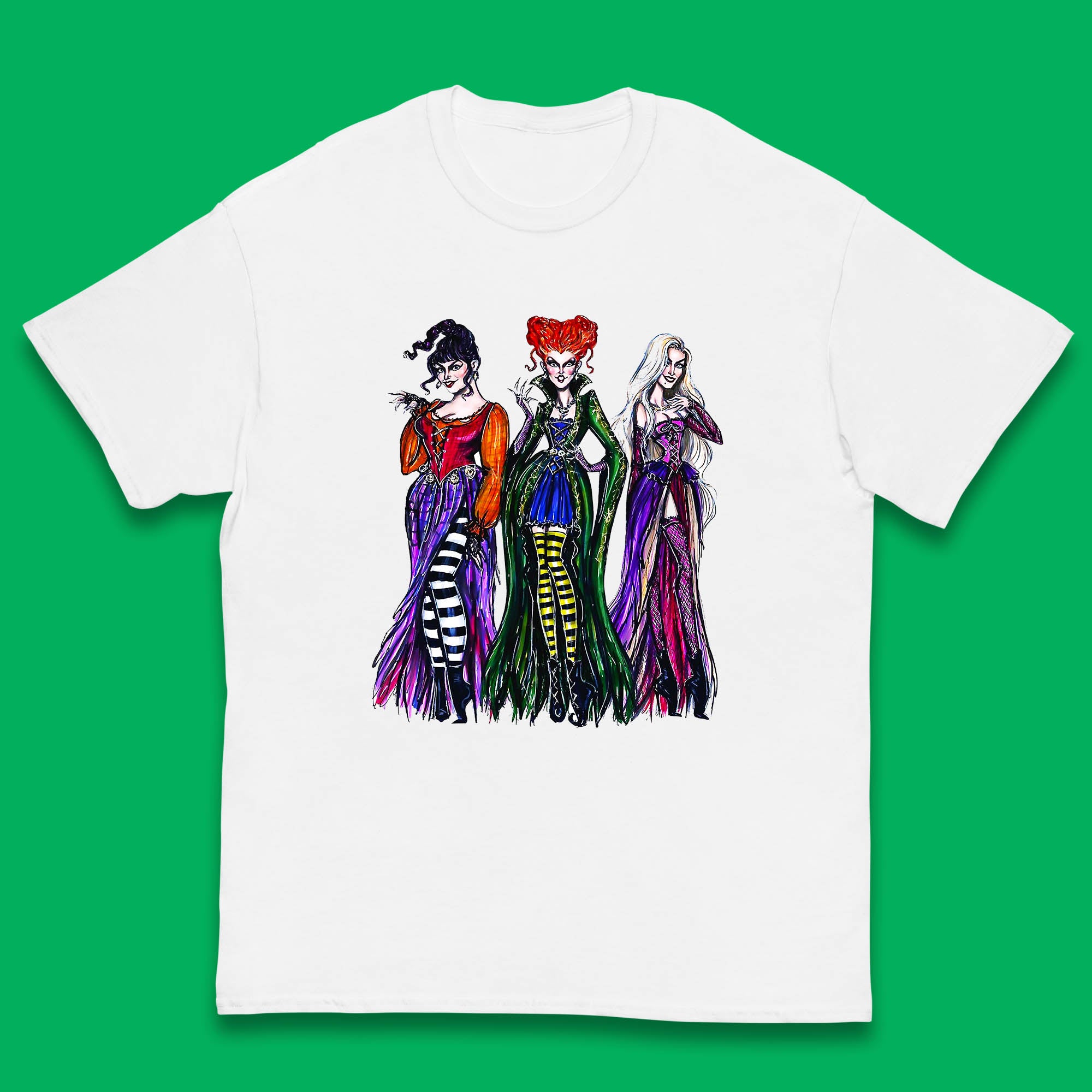 Halloween The Sanderson Sisters From Hocus Pocus Vintage Halloween Witches Kids T Shirt 150