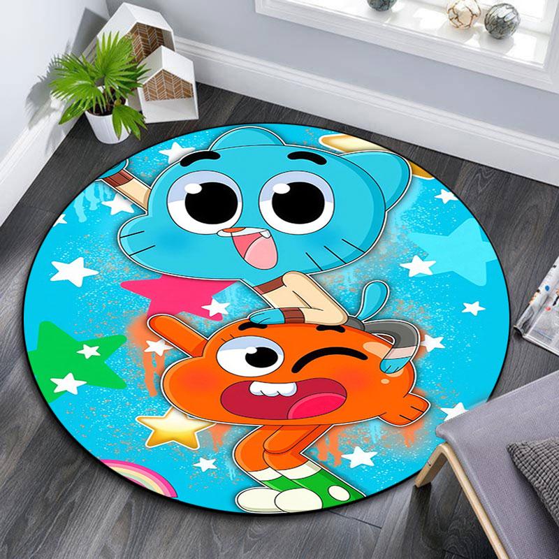 Darwin Kaugummimuster runder Teppich, Teppich für Wohnzimmer Schlafzimmer Spielzimmer, Rutschfeste Bodenmatte, Feiertagsgeschenke und Geburtstagsgeschenke.