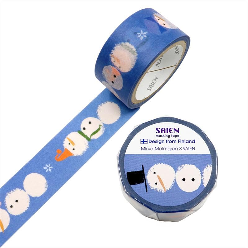 Made In Japan SAIEN Snowmen Masking 20mm X 5m Tape, Roll, TR-4061