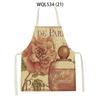 Women Men Retro Bird Flower Butterfly Printed Kitchen Aprons Household Cleaning Pinafore Baking Accessories Linen Cooking Apron