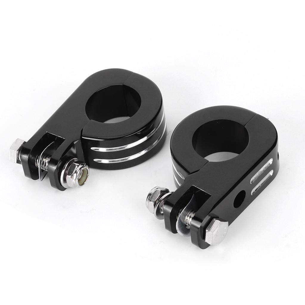 Pair of 32mm 1.25in Foot Peg Mounting Clamp Motorcycle Footrest Bracket Fit for Honda Silver and Black