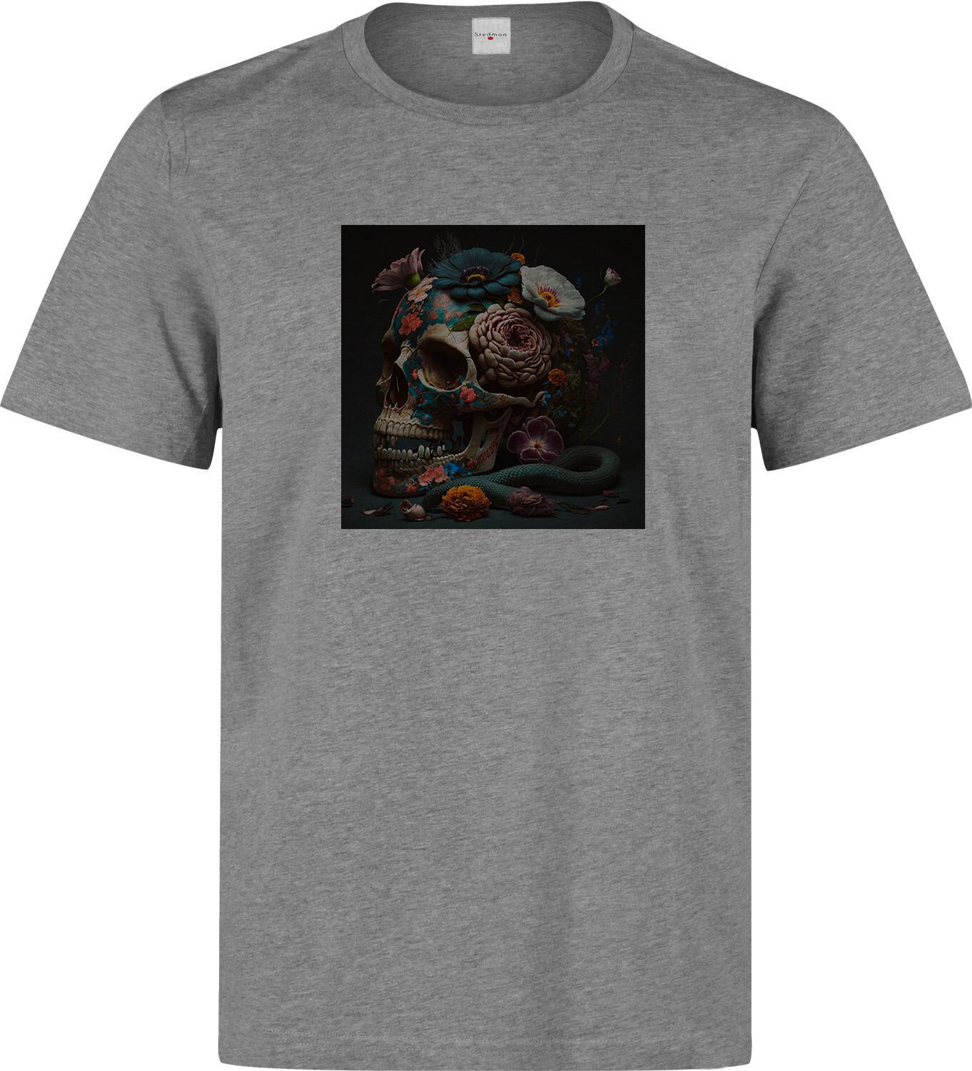 

Flower Skull Aesthetic Art Printed Cotton Men s Unisex T-Shirt Top Tee 5XL різнокольоровий