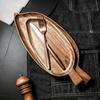 1/2pcs Tray Solid Wood Leaf Shaped Afternoon Tea Tray Wooden Steak Sushi Grilled Meat Food Tray Tableware Wooden Waterproof