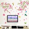 Beautiful Flower Peach Blossom Birds Art Pvc Wall Stickers Removable Home Decor