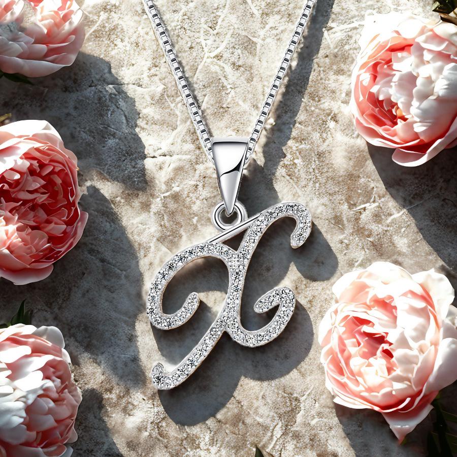 Charming Alphabet Elegant Pendant Initial Letter X Simple Exquisite Love Heart Necklace Fashion DIY
