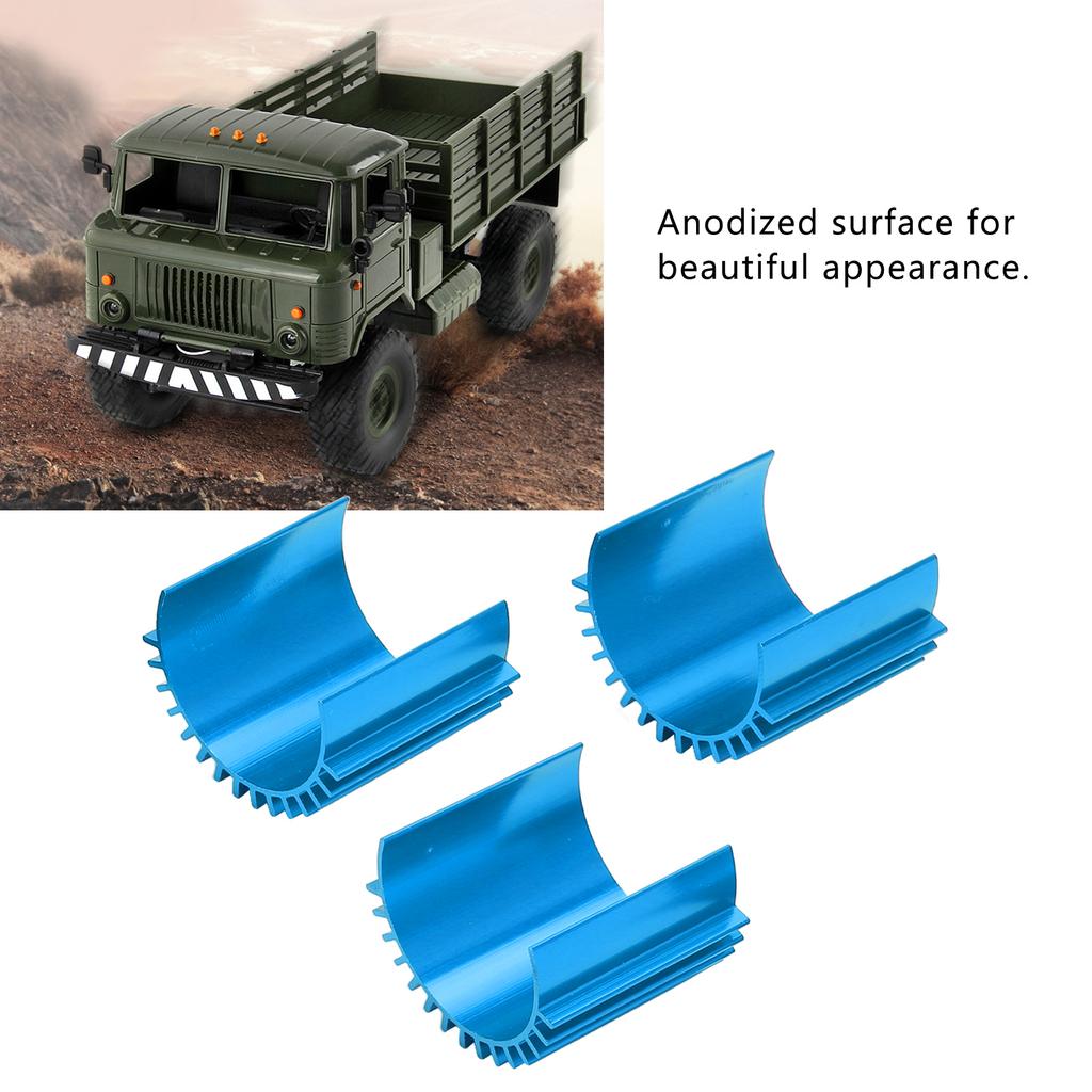 3pcs Aluminum 370 Brushless Brushed Motor Heat Sink Heatsink Cooling Fins for WPL C14 RC Car