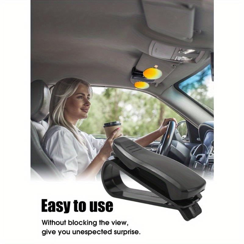 1pc Black Rotating Car Sun Visor Sunglasses Clip