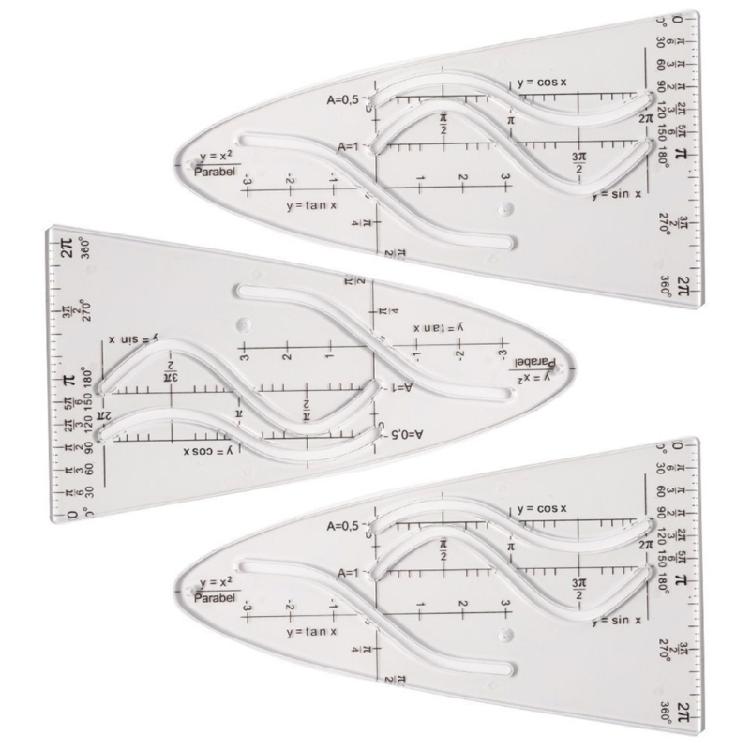 Drawing Parabolic Template Measuring Tool Draft Ruler for Students Parabolic Stencil Parabolic Template Parabola Ruler