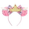 Trip Mickey Ears Headband For Girls Women Sequin Castle 5"Bow Hairband Festival Party Cosplay DIY Hair Accessories