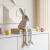 פסלון ארנב פסל ארנב פסחא ארנב לבן פסל שרף מודרני לשולחן ארון מדף ספרים דלפק