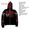 Unisex Halloween Hoodie Rhinestone Ghost Skeleton Pattern Zipper Closure Hooded Pockets Long Sleeves Party Cosplay Costume Fall Winter Jacket
