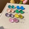 Summer dopamine color bubble stud earrings female design sense simple round bead earrings small fresh earrings