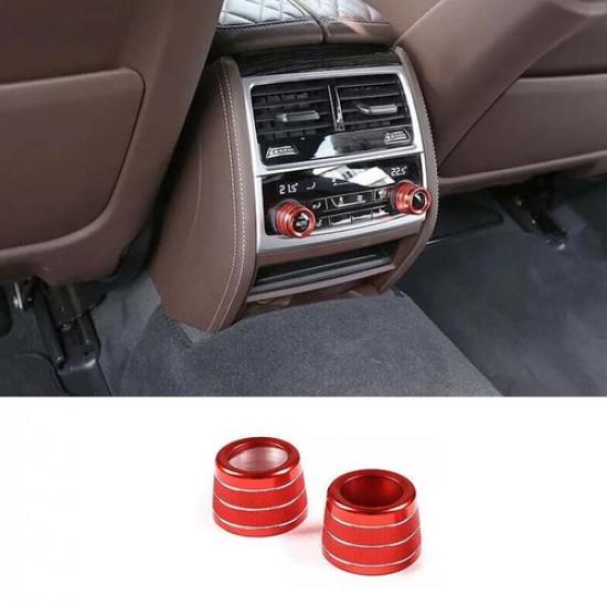 Aluminum Console Air Conditioner Button Knob Red For BMW 5 Series G30 Cover Trim