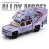 1/32 Silverado Pickup RV Recreational Car Model Diecast Camper Van Motorhome Touring Vehicles Car Model Sound Light Kid Toy Gift