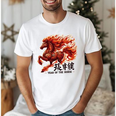 Chinese New Year Horse Shirt 2026 New Year Chinese TShirt Lunar New Year Horse Sweatshirt Chinese Zodiac Tshirt Men Women Tops