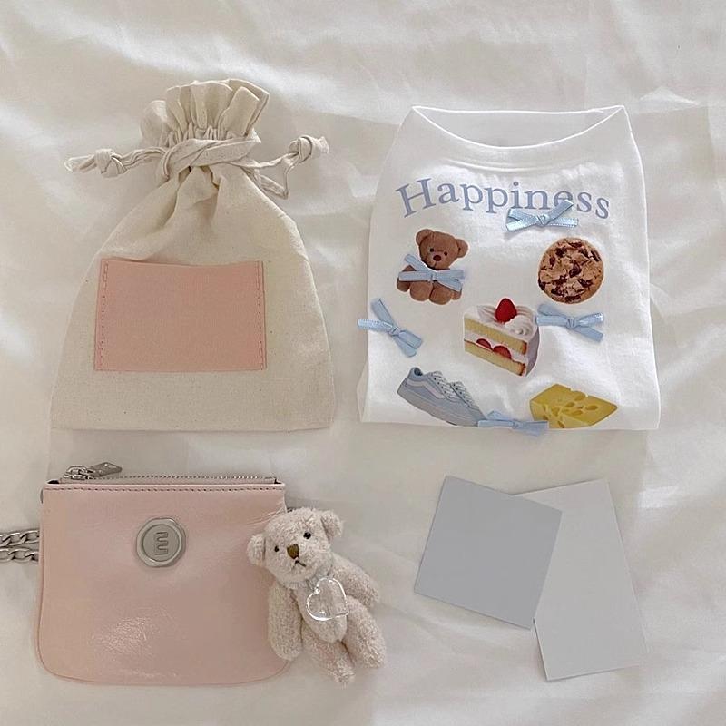 Cute Bow Spring Summer Bichon Yorkshire Traction Vest Small Dog Cat Pet Puppy Dog Clothes